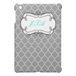 Ipad mini case monogrammed initials black and grey