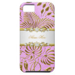 iPhone 5 Elegant Classy Pink Gold Damask Floral iPhone 5 Cases