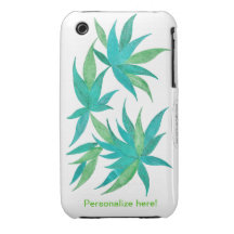 iPhone Case  3g cAsEArt GREEN fLORA - PERSONALIZE! iPhone 3 Cases