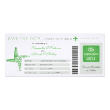 Ireland Boarding Pass Wedding Save the Date Personalised Announcement