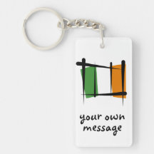 Ireland Brush Flag Acrylic Keychain