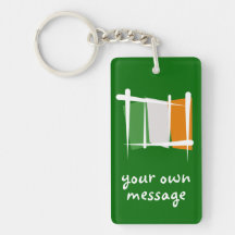 Ireland Brush Flag Rectangular Acrylic Keychains