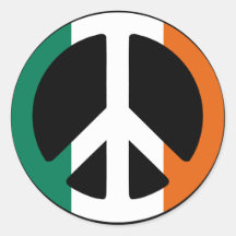 Ireland Peace Sign Round Stickers