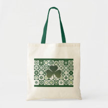 Ireland shamrocks tote bags