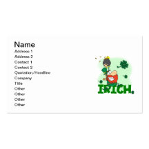 Irich St. Patrick's Day Tshirts and Gifts Business Card