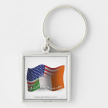 Irish-American Waving Flag Keychains