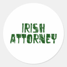 Irish Attorney Round Stickers