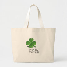 Irish by marriage design tote bags