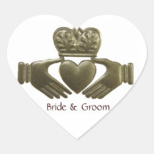 Irish Claddagh heart Gold Wedding Seals Sticker