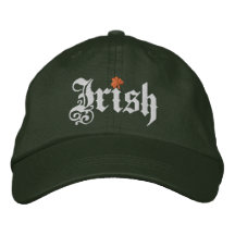 Irish clover White orange cool green cap Embroidered Hat