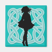 Irish Dance Celtic Light Blue Magnet
