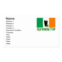 Irish Drinking Team St Patricks or St Paddys Flag. Business Card Templates