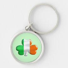 Irish Flag Clover Keychains