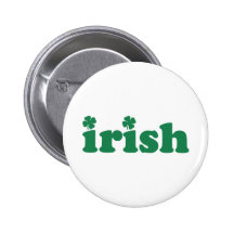 Irish (Green Shamrocks) Pinback Buttons