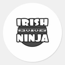 Irish Ninja Round Sticker