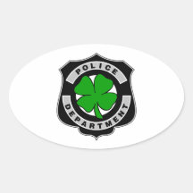Irish Police Officers Oval Stickers