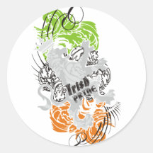 Irish Pride Round Stickers