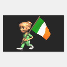 Irish Pride Woman Rectangular Sticker