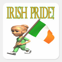 Irish Pride Woman Square Stickers