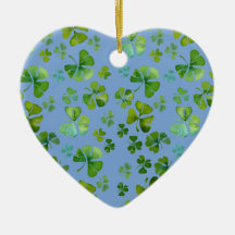 Irish Shamrock Heart Ornament