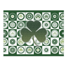 Irish shamrocks greeting postcards