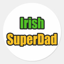 Irish SuperDad Round Sticker