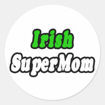 Irish SuperMom Round Sticker