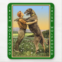 "Irish Wolfhound Greeting" Mouse Mats