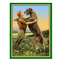 "Irish Wolfhound Greeting" Postcard