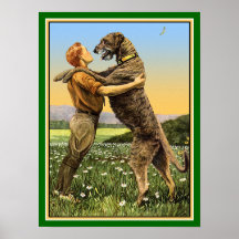 "Irish Wolfhound Greeting" Posters