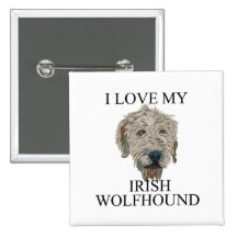 Irish Wolfhound Love! Pinback Button