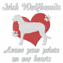 Irish Wolfhounds Leave Paw Prints Embroidered Shirt