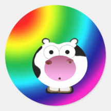 Irregular moo sticker