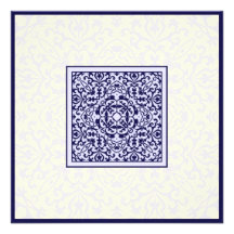 Islamic Arabic blue ornament engagement wedding Personalised Invitations