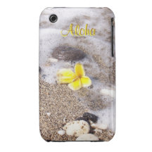 Island Beach Plumeria and Coral iPhone 3 Cases