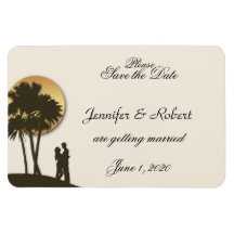 Island Paradise Wedding Save the Date Rectangle Magnet