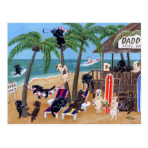 Island Summer Vacation Labradors Postcard