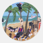 Island Summer Vacation Labradors Stickers