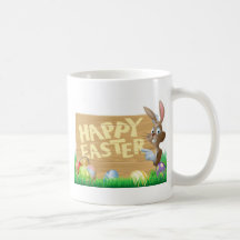 Isolated Happy Easter Bunny Coffee Mug