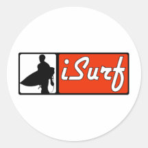 iSurf Red Round Stickers