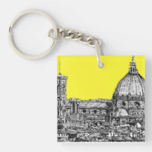 Italian cathedral in yellow key chain