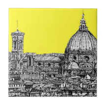 Italian cathedral in yellow tiles