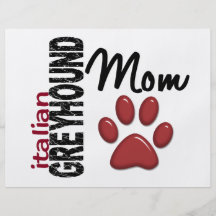 Italian Greyhound Mum 2 Personalised Flyer