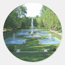 Italian Water Gardens Round Sticker