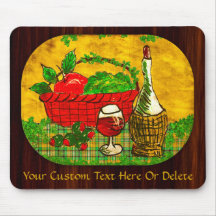 Italian Wine Picnic Art Mousepad