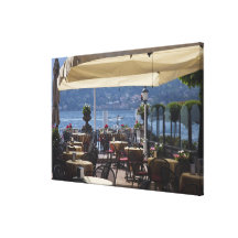 Italy, Como Province, Bellagio. Lakeside cafe. Gallery Wrapped Canvas