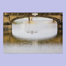 Italy, Florence, Rowing Sculls with posters