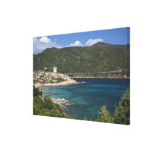 Italy, Sardinia, Teulada. Spanish tower. Stretched Canvas Print