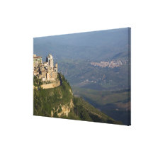 Italy, Sicily, Enna, Town View from Rocca di Stretched Canvas Prints