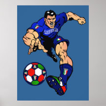 Italy Soccer Mens Athlete soccer sports fan flag Poster